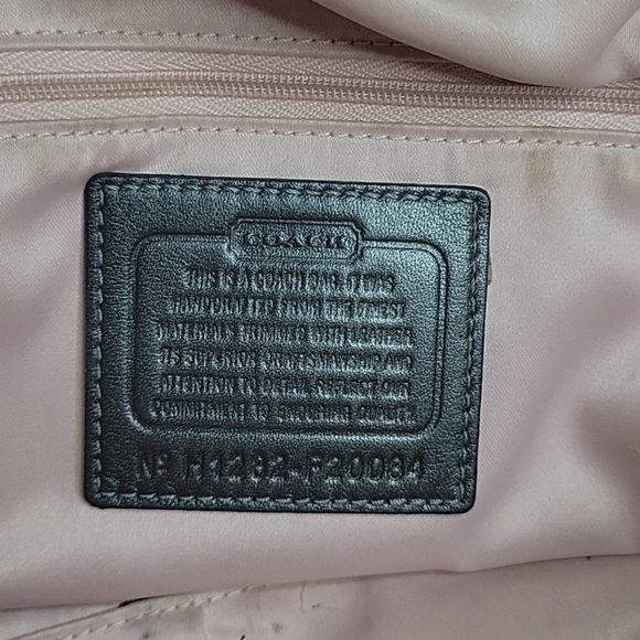 Authentic Coach Ashley gathered satin satchel gray shoulder handbag F20084 - Picture 9 of 13